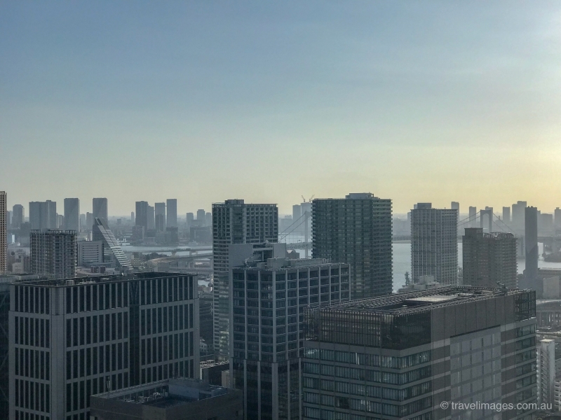 Early morning view towards Tokyo Bay from The Strings Hotel, Shinagawa